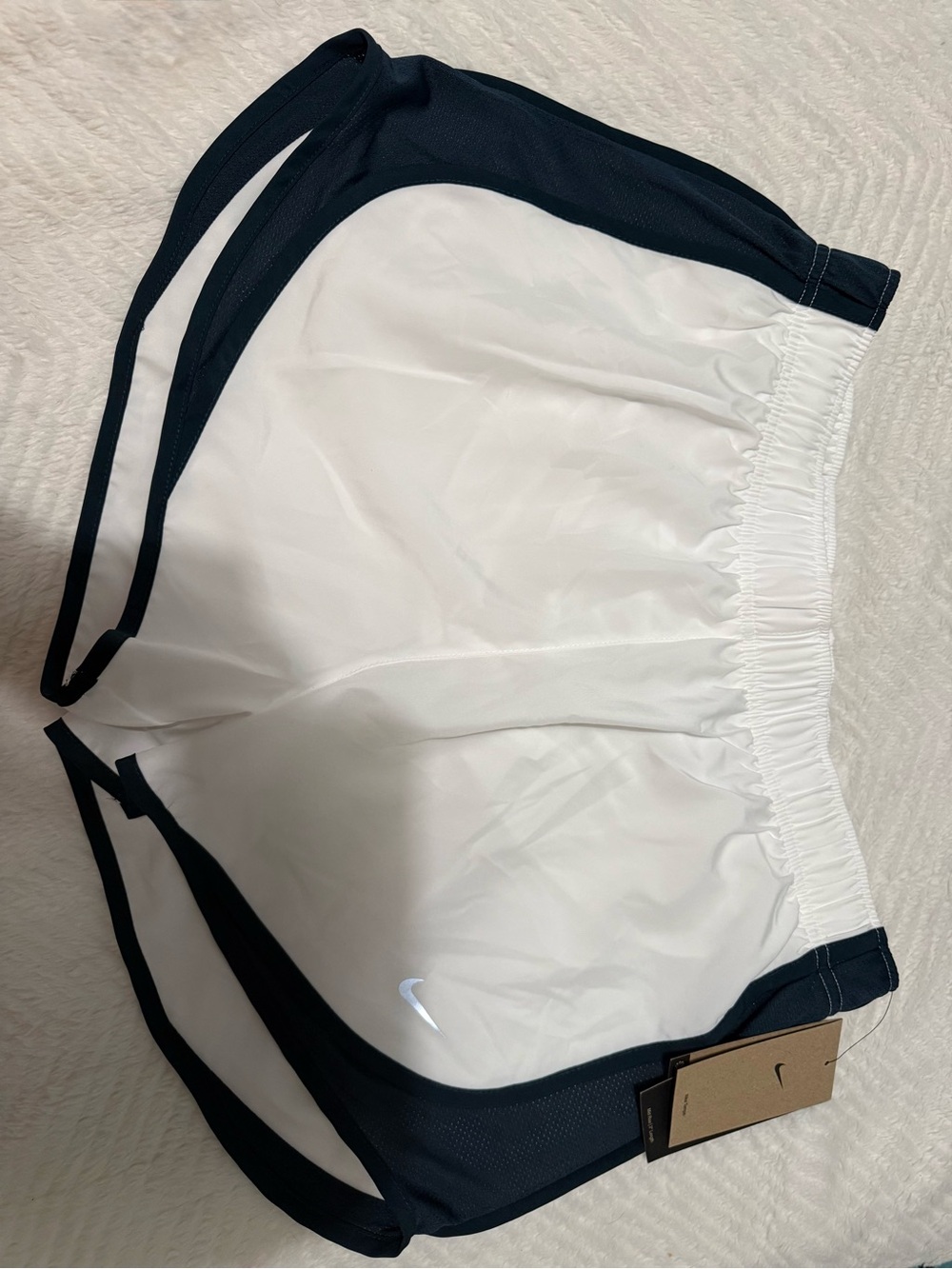 Nike White/Armory Navy Women's Athletic Shorts